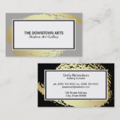 Carte De Visite Bordure gris brossé or (Devant / Derrière)
