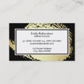 Carte De Visite Bordure gris brossé or (Dos)