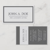 Carte De Visite Bordure gris foncé/blanc du procureur (Devant / Derrière)