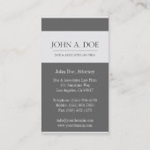 Carte De Visite Bordure gris foncé/blanc du procureur (Dos)