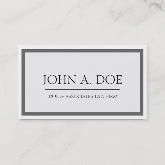 Carte De Visite Bordure gris foncé/blanc du procureur (Devant)