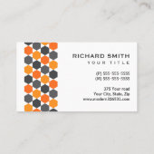Carte De Visite Bordure hexagonale gris-orange moderne (Dos)