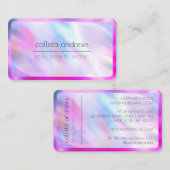 Carte De Visite Bordure holographique mauve de sirène (Devant / Derrière)