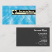 Carte De Visite Bordure marquée - Courbes bleues (Devant / Derrière)