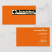 Carte De Visite Bordure marquée - orange FF6600 (Devant / Derrière)