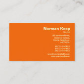 Carte De Visite Bordure marquée - orange FF6600 (Dos)