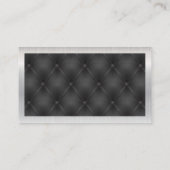 Carte De Visite Bordure métallique | Arrière - plan noir (Dos)