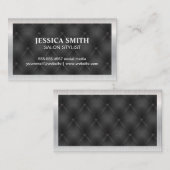 Carte De Visite Bordure métallique | Arrière - plan noir (Devant / Derrière)