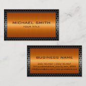 Carte De Visite Bordure métallique élégante en acier inoxydable or (Devant / Derrière)