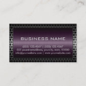 Carte De Visite Bordure métallique élégante professionnelle en mét (Dos)