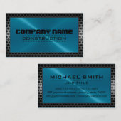 Carte De Visite Bordure métallique en acier inoxydable Look #9 (Devant / Derrière)