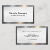 Carte De Visite Bordure métallique lisse | Arrière - plan Abstrait (Devant / Derrière)