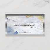 Carte De Visite Bordure métallique | Marbre bleu or (Dos)