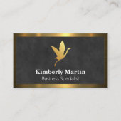 Carte De Visite Bordure métallique or | Arrière - plan de texture  (Devant)