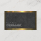 Carte De Visite Bordure métallique or | Arrière - plan de texture  (Dos)