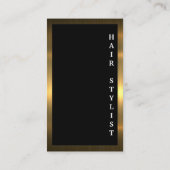 Carte De Visite Bordure métallique or | Arrière - plan noir (Dos)