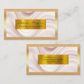 Carte De Visite Bordure métallique or | Draperie de soie (Devant / Derrière)
