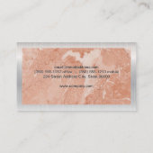 Carte De Visite Bordure métallique | Plaque de marbre orange (Dos)