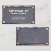 Carte De Visite Bordure métallique rustique | Arrière - plan Grung (Devant / Derrière)