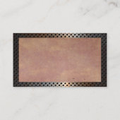 Carte De Visite Bordure métallique rustique perforée | Vielle text (Dos)