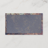 Carte De Visite Bordure métallique rustique | Vielle texture bleue (Dos)