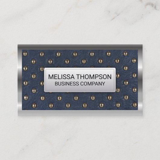 Carte De Visite Bordure métallique | Upholstery de luxe (Devant)