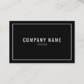 Carte De Visite Bordure mince blanche moderne noir clair (Devant)