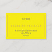 Carte De Visite Bordure mince or néon jaune (Dos)