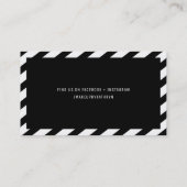 Carte De Visite BORDURE MINIMALE MODERNE simple rose noir blanc (Dos)