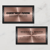 Carte De Visite Bordure moderne en bronze inoxydable #2 (Devant / Derrière)