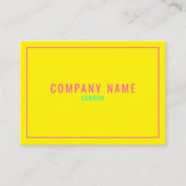 Carte De Visite Bordure néon rose fine, jaune (Devant)
