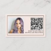 Carte De Visite Bordure noir de maquillage de cheveux blush photo (Dos)