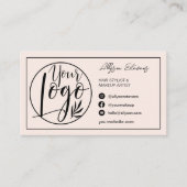 Carte De Visite Bordure noir de maquillage de cheveux blush photo (Devant)