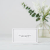 Carte De Visite Bordure Noir Tin Simple Et Moderne En Blanc (Debout devant)