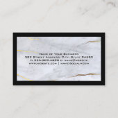 Carte De Visite Bordure noire | Arrière - plan de texture en marbr (Dos)