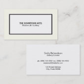 Carte De Visite Bordure noire avant-sol blanc, Arrière - plan crèm (Devant / Derrière)