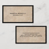 Carte De Visite Bordure noire beige unique Plaque spéciale (Devant / Derrière)