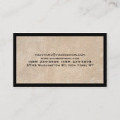 Carte De Visite Bordure noire beige unique Plaque spéciale (Dos)