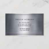 Carte De Visite Bordure noire brossée métallique (Dos)