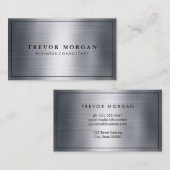 Carte De Visite Bordure noire brossée métallique (Devant / Derrière)
