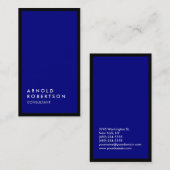 Carte De Visite Bordure noire de la Marine Verticale (Devant / Derrière)