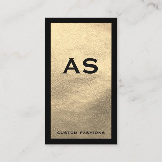 Carte De Visite Bordure noire Faux Cuir (Devant)