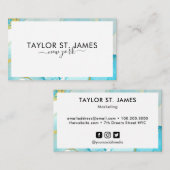 Carte De Visite Bordure noire or bleu vert (Devant / Derrière)