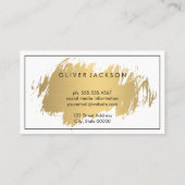 Carte De Visite Bordure noire professionnelle simple brossé (Dos)