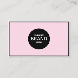 Carte De Visite Bordure noire rose clair minimaliste Professionnel