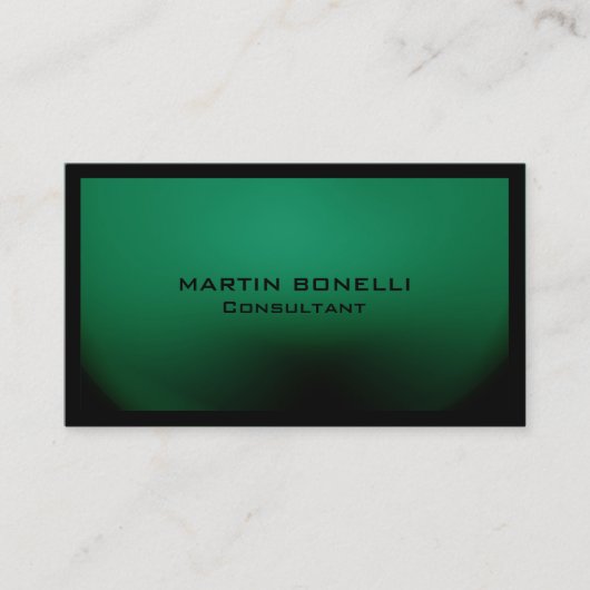 Carte De Visite Bordure noire verte spéciale unique (Devant)