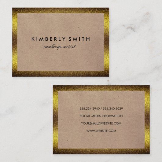 Carte De Visite Bordure or classique (Devant / Derrière)