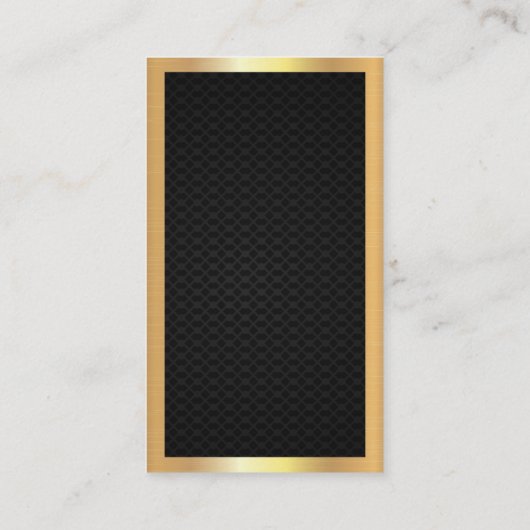 Carte De Visite Bordure or élégante | Maillage noir (Dos)
