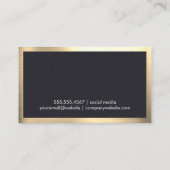 Carte De Visite Bordure or en cuir brossé or (Dos)