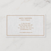 Carte De Visite Bordure or Lin gris clair professionnel (Dos)